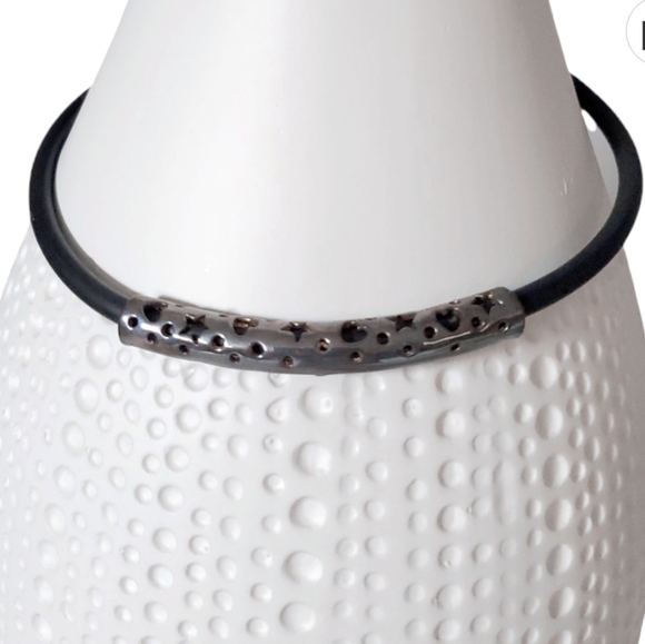 Sterling Silver and black Star Design Choker